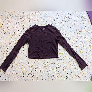 Girlfriend Collective Purple Long Sleeve Crop Top